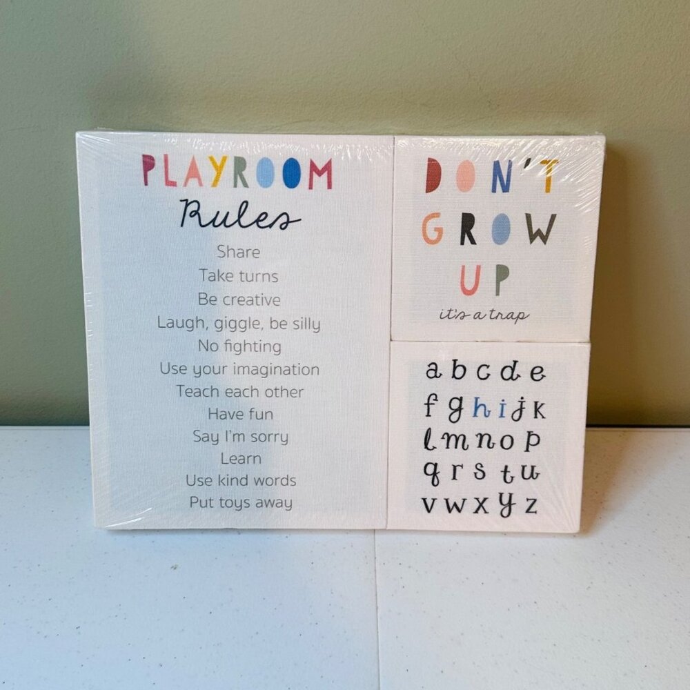 Playroom Rules Canvas Art Set Of 3 Children's Room Baby Room Nursery Decoration